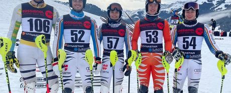 Fünf Mitglieder mit Freuden im Startbereich